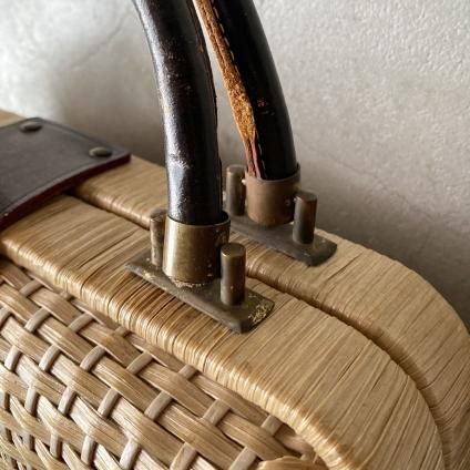 1970's Italy Rattan Leather Hand Bag1970ǯ ꥢ  쥶 ϥɥХåˡ