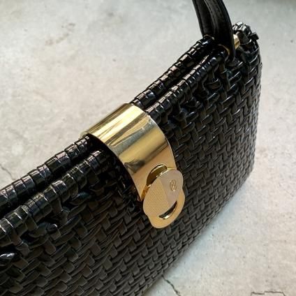 1970's Italy Rattan Black Hand Bag1970ǯ ꥢ   ֥å ϥɥХåˡ