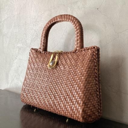 1970's Rattan Brown Hand Bag1970ǯ ꥢ  ֥饦 ϥɥХåˡ