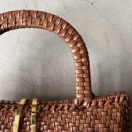 1970's Rattan Brown Hand Bag1970ǯ ꥢ  ֥饦 ϥɥХåˡ