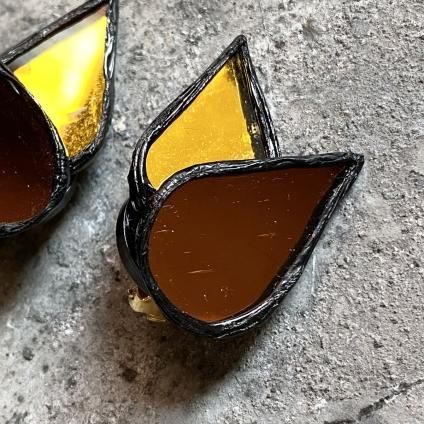 1970's French Irena Jaworska Acetate Mirror Earringsʥե 졼ʡܥ륹 ơ ߥ顼 󥰡Dead Stock