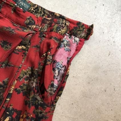 Vintage Hunting Landscape Print Skirt Style Wide Pantsʥơ ʥץ ȥ 磻ɥѥ 