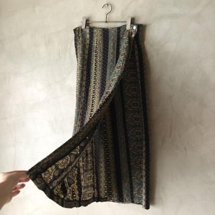 Vintage Ethnic Pattern Print Wrap Skirtʥơ ˥åץ åץȡ