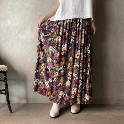 Vintage Floral Print Flared Skirtʥơץȥե쥢ȡ