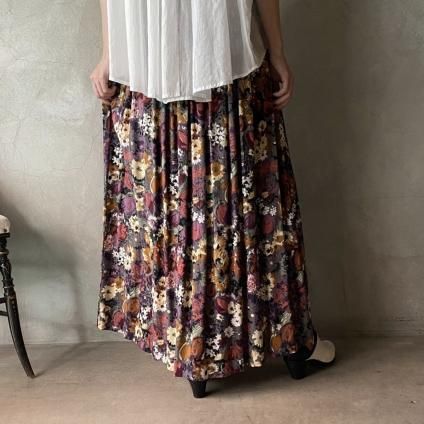 Vintage Floral Print Flared Skirtʥơץȥե쥢ȡ