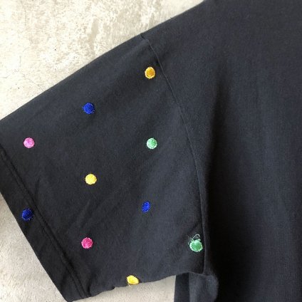 USA Vintage Multicolor Dot Embroidery T-shirtUSAơ ޥ顼 ɥåȻɽ Tġ