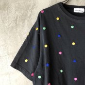 USA Vintage Multicolor Dot Embroidery T-shirt（USAヴィンテージ マルチカラー ドット刺繍 Tシャツ）