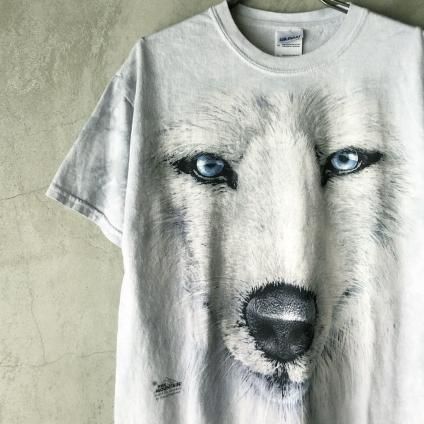 Vintage Gildan White Wolf Print T-shirtʥơ  ϵץ Tġ