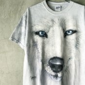 Vintage Gildan White Wolf Print T-shirt（ヴィンテージ ギルダン 白狼プリント Tシャツ）