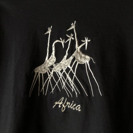 Vintage African Giraffe Embroidery T-shirtʥơ եꥫ  ɽTġ