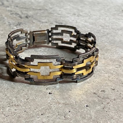 1940's French Metal Geometric Bracelet1940ǯ ե ᥿  ֥쥹å/ɡߥСDead Stock