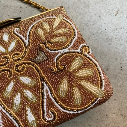 1960's Beads Embroidery Brown Bag1960ǯ ӡɽ ֥饦Хåˡ