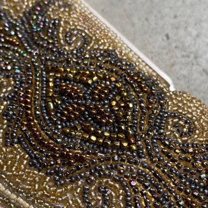 1960's Beads Embroidery Gold Brown Bag1960ǯ ӡɽ ɡߥ֥饦Хåˡ