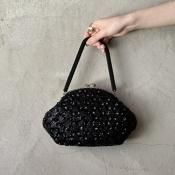 1950's Spangle Embroidery Black Bag1960ǯ ѥ󥳡ɽ ֥åХå