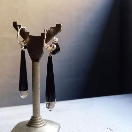 1930's Art Deco Glass Earringsʥǥ 饹 ԥDead Stock