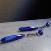 1930's France Glass Flower Earrings（フランス ガラス フラワー ピアス）Dead Stock