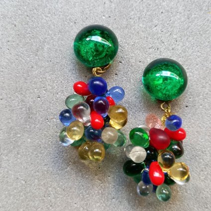 <img class='new_mark_img1' src='https://img.shop-pro.jp/img/new/icons13.gif' style='border:none;display:inline;margin:0px;padding:0px;width:auto;' />Vintage PAOLA Glass Earrings（ヴィンテージ パオラ ガラス イヤリング）Dead Stock