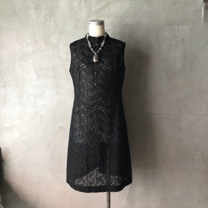 Vintage Chemical Lace Sleeveless High Neck Dressʥơ ߥ졼 Ρ꡼֥ϥͥåɥ쥹