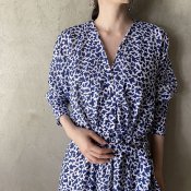 Vintage Animal Pattern Dyed Print Dolman One piece（ヴィンテージ アニマル柄 先染プリント ドルマンワンピース）