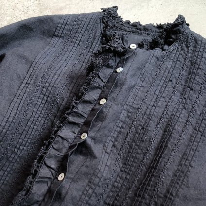 Antique Cotton Pin Tuck Clochette Lace Blouseʥƥåȥ ԥ󥿥å åȥ졼 ֥饦˸