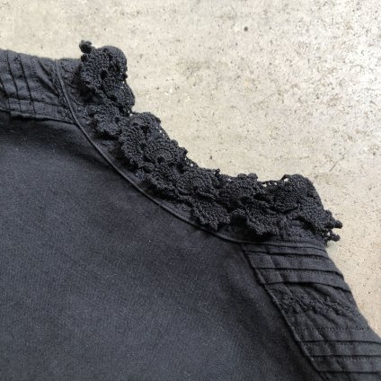 Antique Cotton Pin Tuck Clochette Lace Blouseʥƥåȥ ԥ󥿥å åȥ졼 ֥饦˸