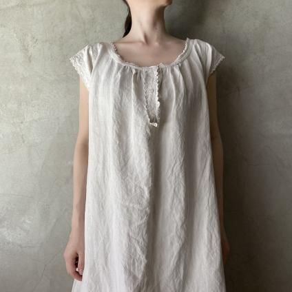 1910~30's Linen French Sleeve Dress（1910～30年代 リネン フレンチ