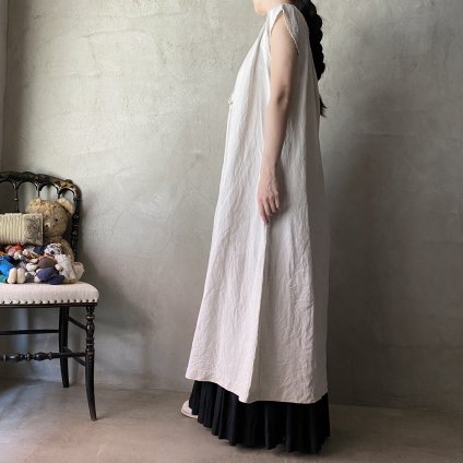 1910~30's Linen French Sleeve Dress（1910〜30年代 リネン フレンチスリーブ ワンピース）