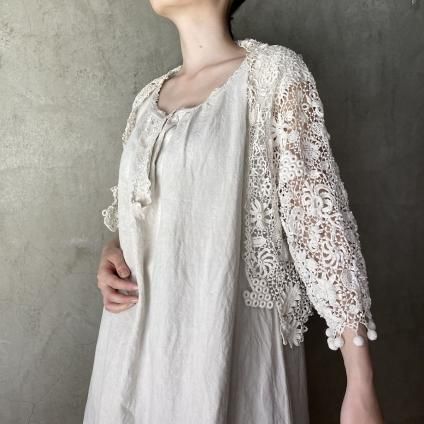Cotton lace bolero レディース 1900's Antique Cotton Crochet Lace Bolero（1900's