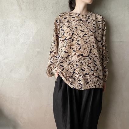 Vintage PENDLETON Flyer Pattern Print Crew Neck Blouse ʥơ ڥɥȥ ե饤䡼 ץ 롼ͥå֥饦