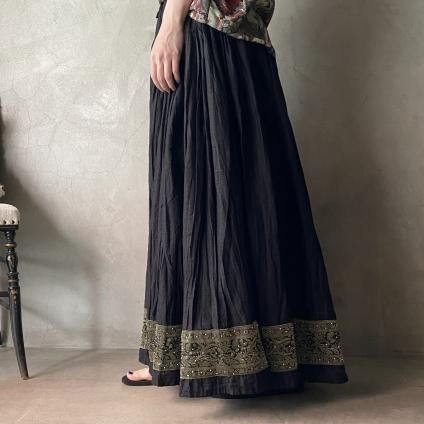 Vintage Indian Embroidery Blade Detail Washer Gathered Skirt