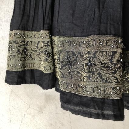 Vintage Indian Embroidery Blade Detail Washer Gathered Skirt Vintage Indian Embroidery Blade Detail Washer Gathered Skirt