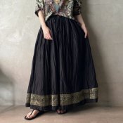 Vintage Indian Embroidery Blade Detail Washer Gathered Skirt（ヴィンテージ インド刺繍ブレード ディテール ワッシャーギャザースカート）