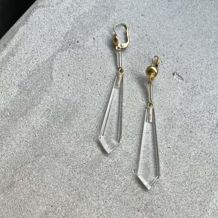 1930's France Clear Glass Earrings（フランス クリア ガラス