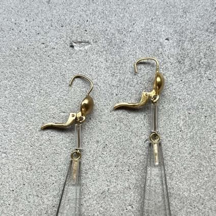 1930's France Clear Glass Earringsʥե ꥢ 饹 ԥDead Stock