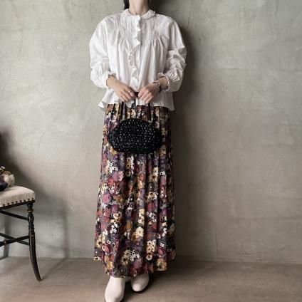 france antique blouse 畝生地 スカラップ TG358 1900年代フランス製