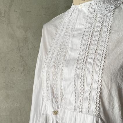 Antique Cotton Pin Tuck & Scalloped Embroidery Blouseʥƥåȥԥ󥿥å  å׻ɽåȥ졼ߥ֥饦