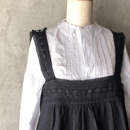 アンティークリネン　ナイティ Antique Linen Pin Tuck Embroidery Nighty（アンティークリネン
