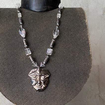 1940's French Galvanize Glass Face Necklace1940ǯ ե Х˥ 饹 ե ͥå쥹 