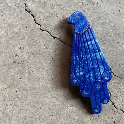 1960's French Old Plastic Blue Bird Hair Clip1960ǯ ե ɥץ饹å ĤĻ ХåDead Stock