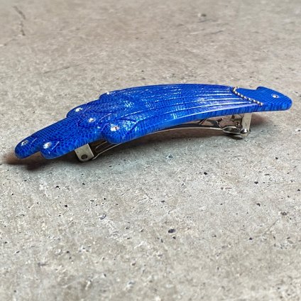 1960's French Old Plastic Blue Bird Hair Clip（1960年代