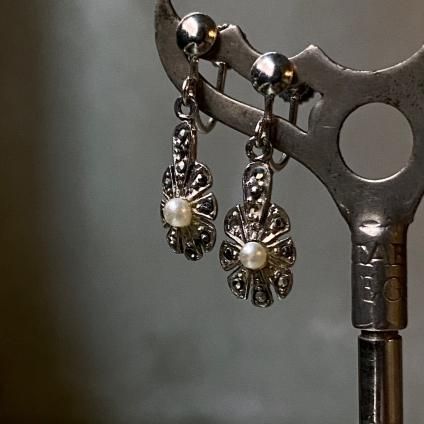 1940's Marcasite Metal Earrings1940ǯ ޡ ᥿ 󥰡