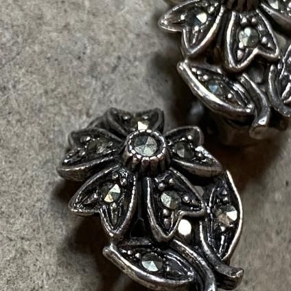 1940's Marcasite Metal Flower Earrings1940ǯ ޡ ᥿  󥰡