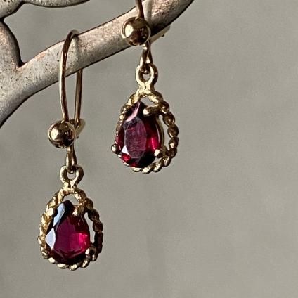 Vintage 9KYG Garnet Earringsʥơ 9KYG ͥåȥԥ 