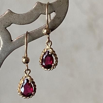 Vintage 9KYG Garnet Earringsʥơ 9KYG ͥåȥԥ 