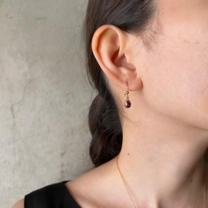 Vintage 9KYG Garnet Earrings(ヴィンテージ 9KYG ガーネットピアス