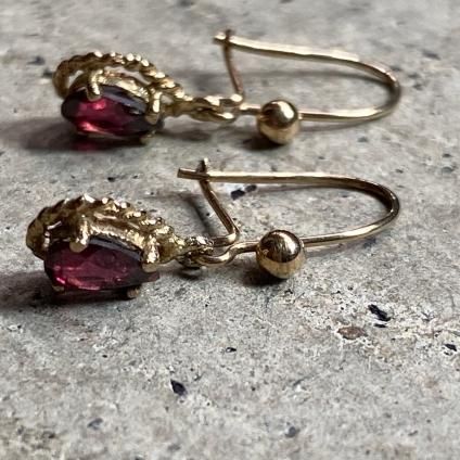 Vintage 9KYG Garnet Earringsʥơ 9KYG ͥåȥԥ 