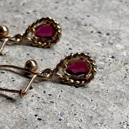 Vintage 9KYG Garnet Earringsʥơ 9KYG ͥåȥԥ 