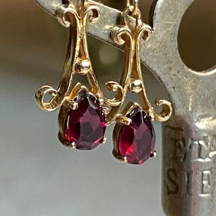 Vintage 9KYG Garnet Earringsʥơ 9KYG ͥåȥԥ