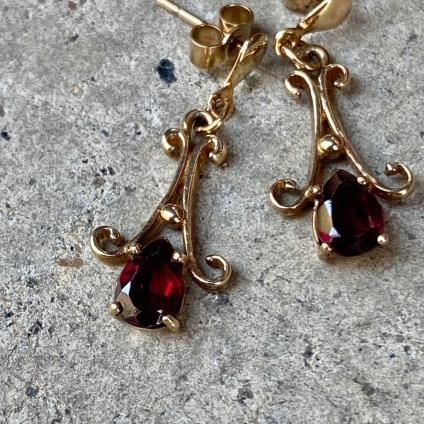 Vintage 9KYG Garnet Earringsʥơ 9KYG ͥåȥԥ