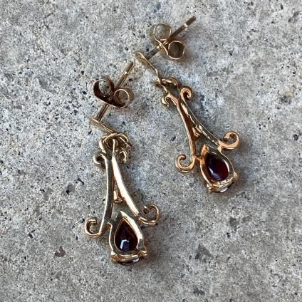 Vintage 9KYG Garnet Earringsʥơ 9KYG ͥåȥԥ